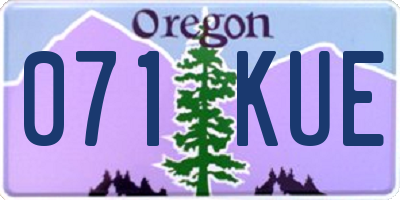 OR license plate 071KUE