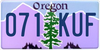OR license plate 071KUF