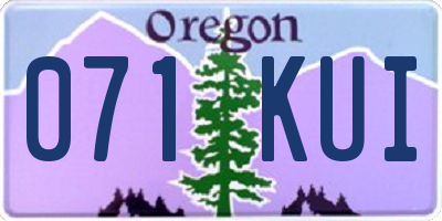 OR license plate 071KUI
