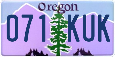 OR license plate 071KUK