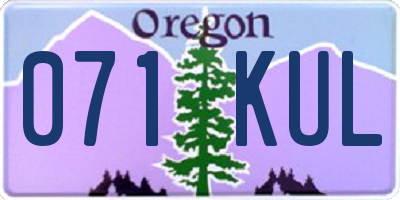 OR license plate 071KUL