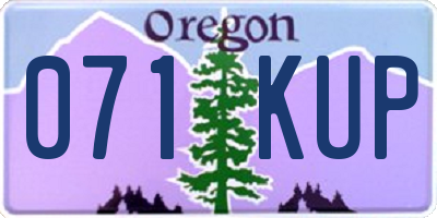 OR license plate 071KUP