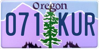 OR license plate 071KUR