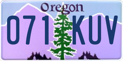 OR license plate 071KUV
