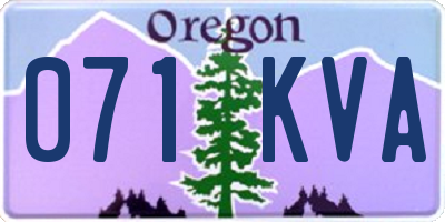OR license plate 071KVA