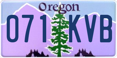 OR license plate 071KVB
