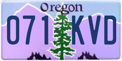OR license plate 071KVD