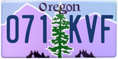 OR license plate 071KVF