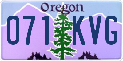 OR license plate 071KVG