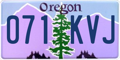 OR license plate 071KVJ