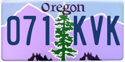 OR license plate 071KVK