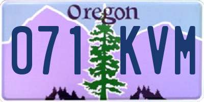 OR license plate 071KVM