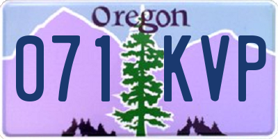 OR license plate 071KVP