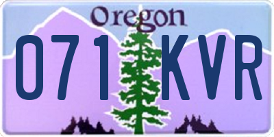OR license plate 071KVR