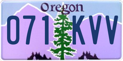 OR license plate 071KVV