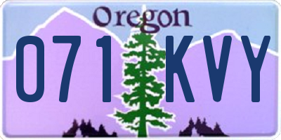 OR license plate 071KVY