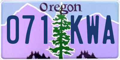 OR license plate 071KWA