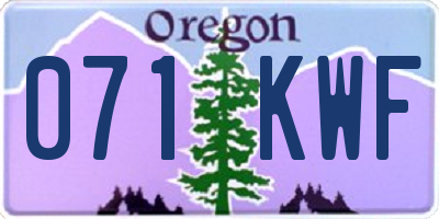 OR license plate 071KWF