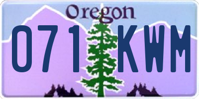 OR license plate 071KWM