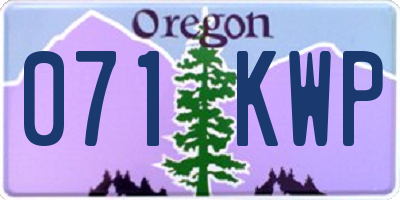 OR license plate 071KWP