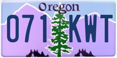 OR license plate 071KWT