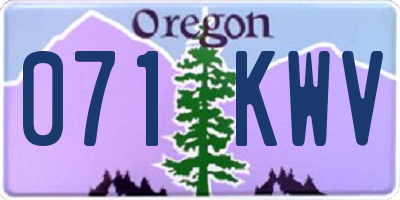 OR license plate 071KWV