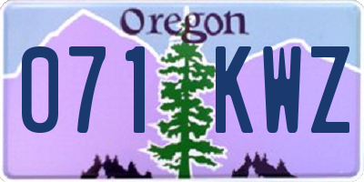 OR license plate 071KWZ