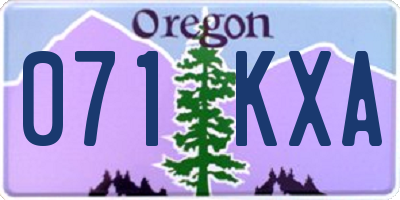 OR license plate 071KXA