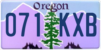 OR license plate 071KXB