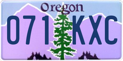 OR license plate 071KXC