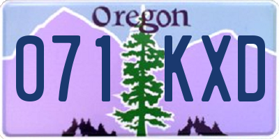 OR license plate 071KXD