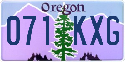 OR license plate 071KXG