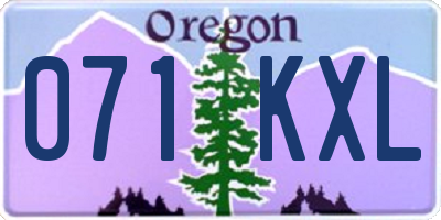 OR license plate 071KXL