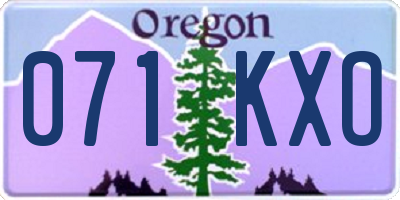 OR license plate 071KXO