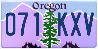 OR license plate 071KXV