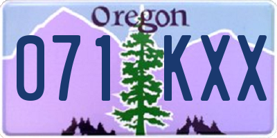 OR license plate 071KXX