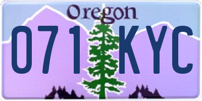 OR license plate 071KYC