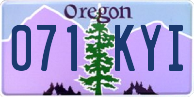 OR license plate 071KYI
