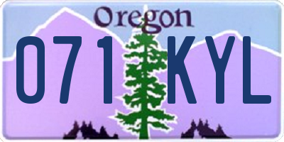 OR license plate 071KYL