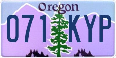 OR license plate 071KYP