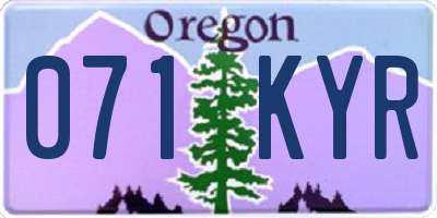 OR license plate 071KYR