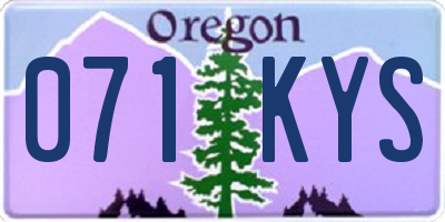 OR license plate 071KYS