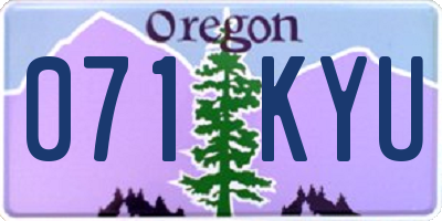 OR license plate 071KYU