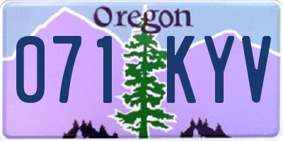 OR license plate 071KYV