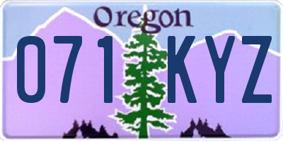 OR license plate 071KYZ
