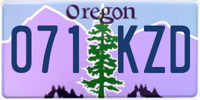 OR license plate 071KZD