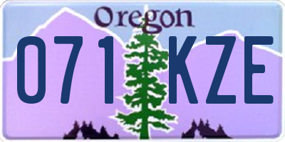 OR license plate 071KZE