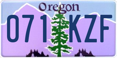 OR license plate 071KZF