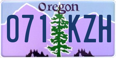 OR license plate 071KZH