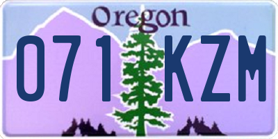 OR license plate 071KZM